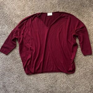 Cyrus Burgundy V-Neck Sweater